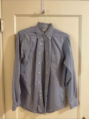 Brooks Brothers Blue and White Striped Polo Button-down
